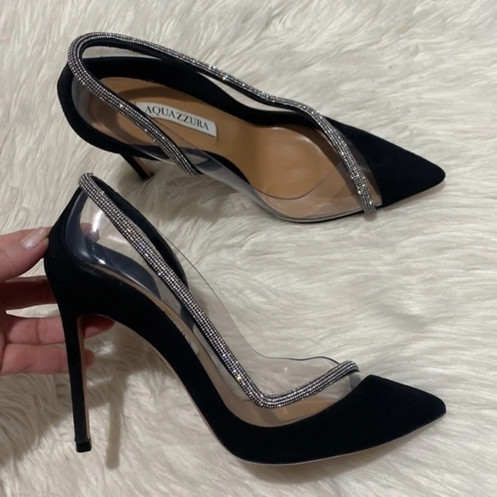 Aquazzura Tres Mondaine 105 suede pumps size 38EU‎